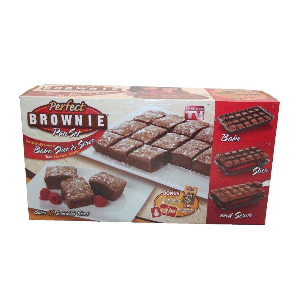 Perfect Brownie Pan Non Stick Bake Set 18 Individual Slices Bake Slice Serve